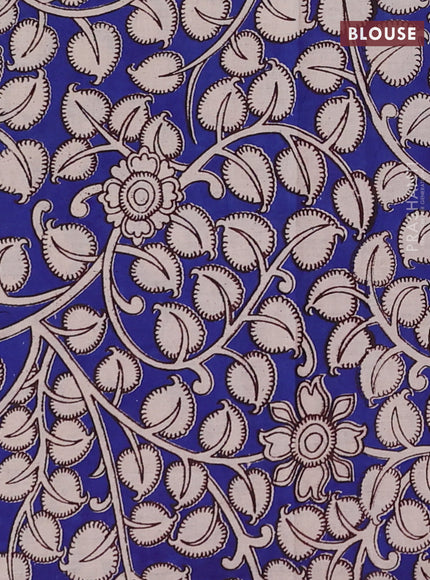 Violet & Royal Blue Narayanpet Cotton - Kalamkari Blouse