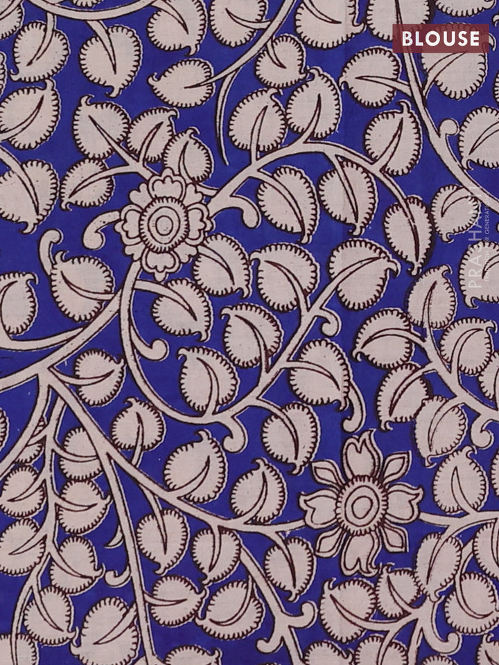 Violet & Royal Blue Narayanpet Cotton - Kalamkari Blouse