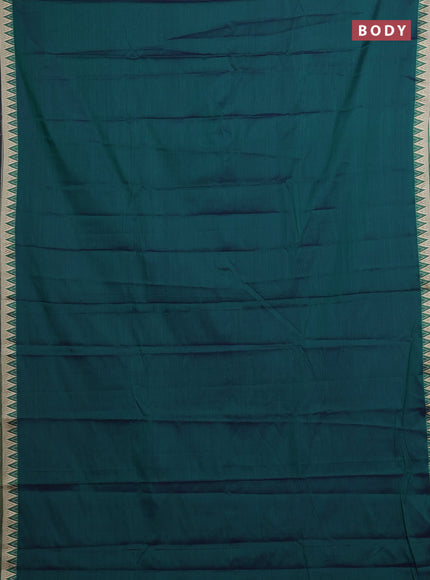 Peacock Green & Orange Narayanpet Cotton - Kalamkari Blouse