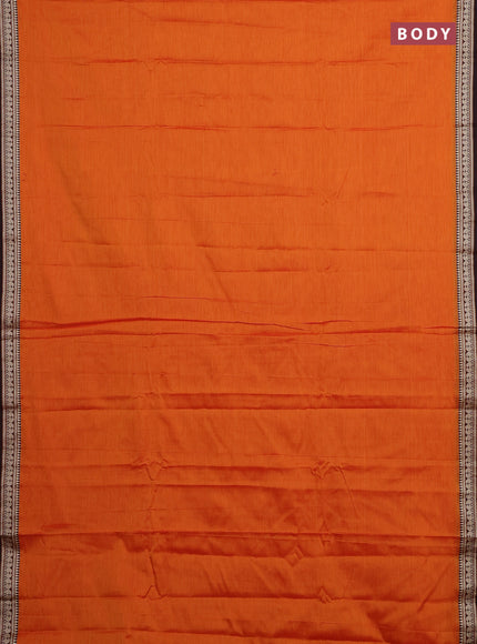 Sunset Orange & Brown Narayanpet Cotton - Kalamkari Blouse