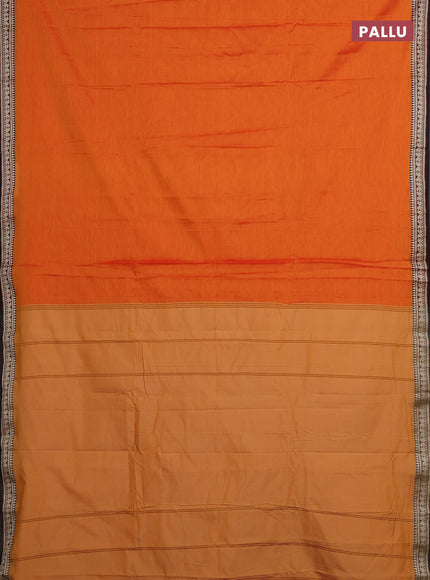 Sunset Orange & Brown Narayanpet Cotton - Kalamkari Blouse