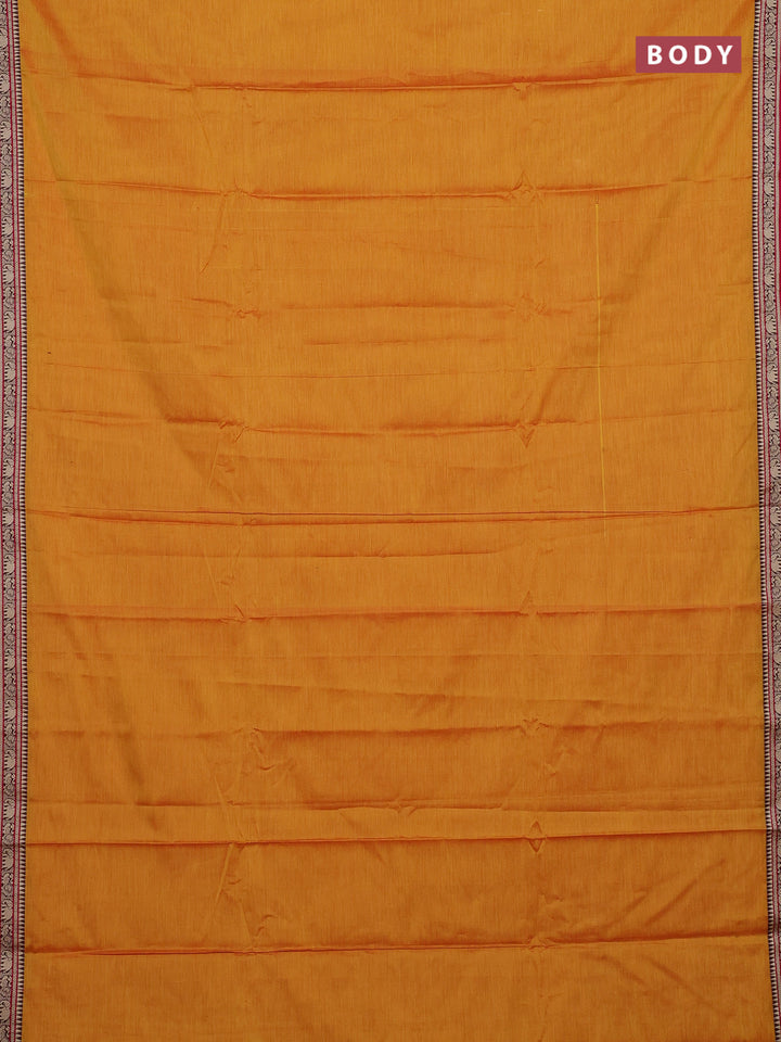 Mustard Yellow & Brown Narayanpet Cotton - Kalamkari Blouse