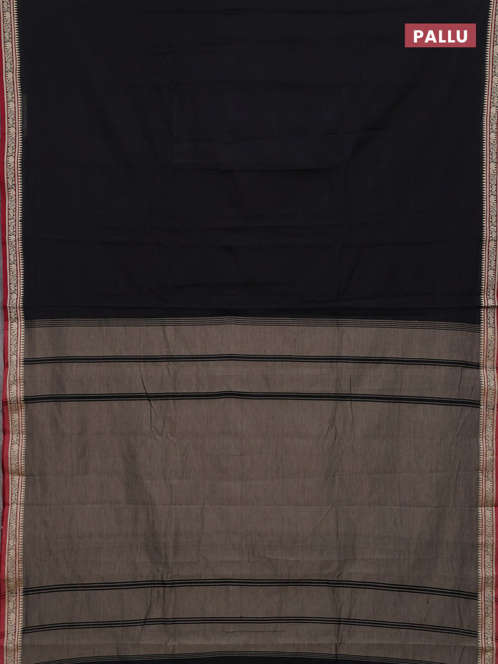 Black & Maroon Narayanpet Cotton - Kalamkari Blouse