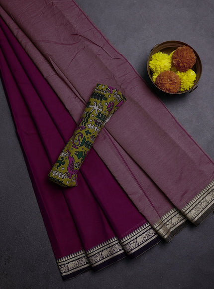 Magenta Pink & Mehendi Green Narayanpet Cotton - Kalamkari Blouse