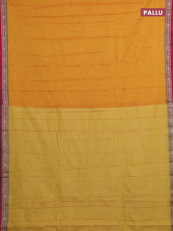 Yellow & Brown Narayanpet Cotton - Kalamkari Blouse
