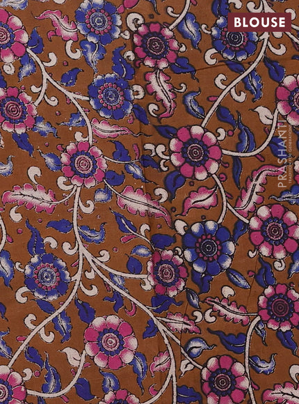 Yellow & Brown Narayanpet Cotton - Kalamkari Blouse