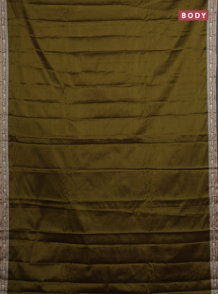 Mehendi Green & Rust Narayanpet Cotton - Kalamkari Blouse
