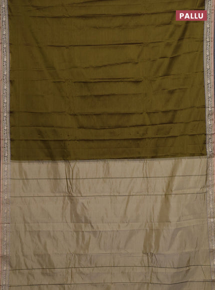Mehendi Green & Rust Narayanpet Cotton - Kalamkari Blouse