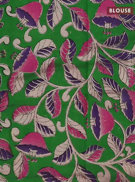 Maroon & Green Narayanpet Cotton - Kalamkari Blouse