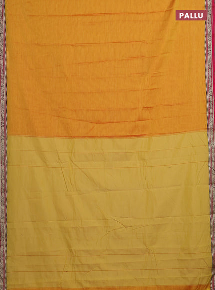 Yellow & Rust Narayanpet Cotton - Kalamkari Blouse