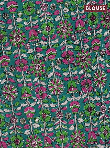 Maroon & Green Narayanpet Cotton - Kalamkari Blouse