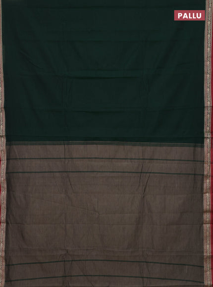 Bottle Green & Green Narayanpet Cotton - Kalamkari Blouse