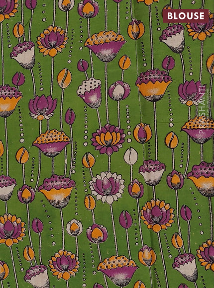 Bottle Green & Green Narayanpet Cotton - Kalamkari Blouse