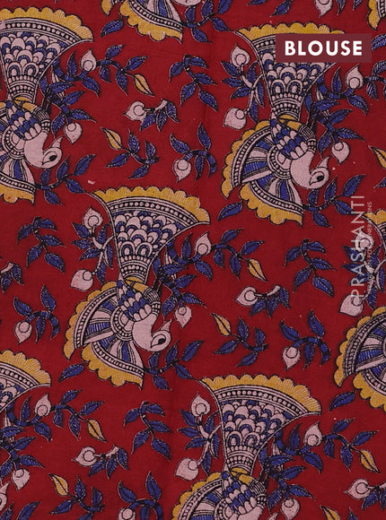 Black & Maroon Narayanpet Cotton - Kalamkari Blouse