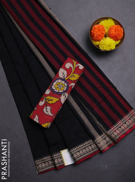 Black & Red Narayanpet Cotton - Kalamkari Blouse