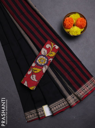 Black & Red Narayanpet Cotton - Kalamkari Blouse