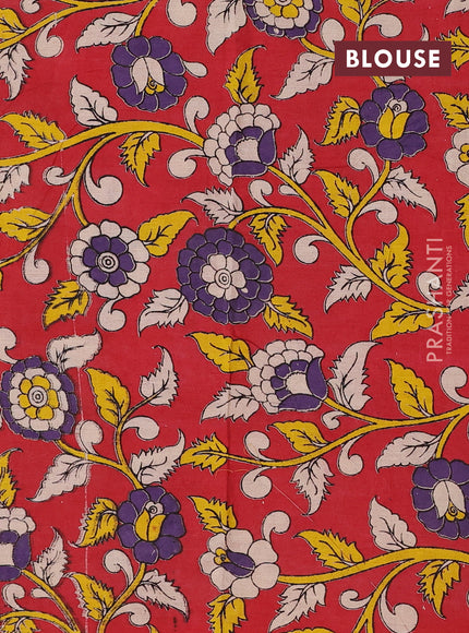 Black & Red Narayanpet Cotton - Kalamkari Blouse