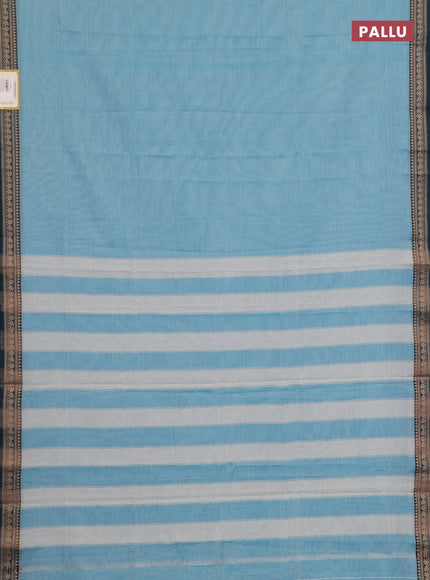 Aqua Blue & Peacock Green Narayanpet Cotton - Kalamkari Blouse