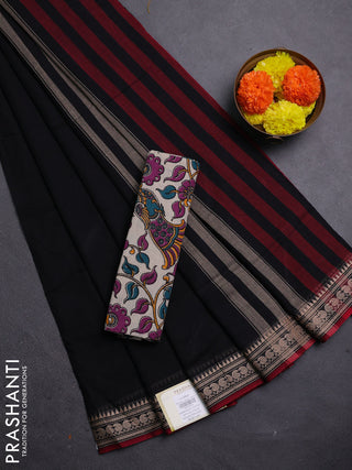 Black & Beige Narayanpet Cotton - Kalamkari Blouse