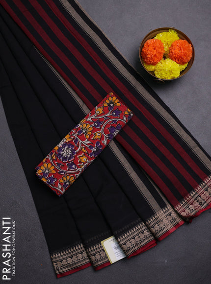 Black & Red Narayanpet Cotton - Kalamkari Blouse