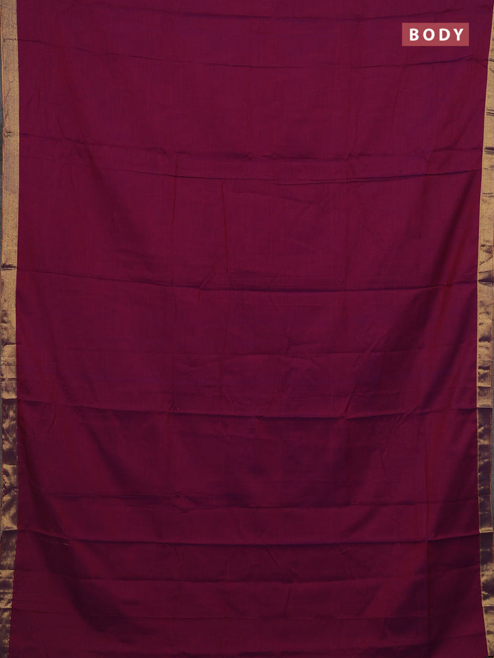 Magenta Pink & Green Narayanpet Cotton - Kalamkari Blouse