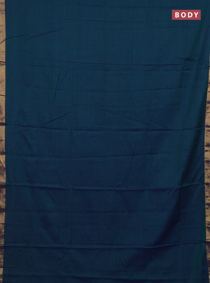 Peacock Blue & Mehendi Green Narayanpet Cotton - Kalamkari Blouse