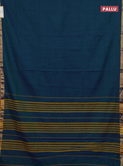 Peacock Blue & Mehendi Green Narayanpet Cotton - Kalamkari Blouse