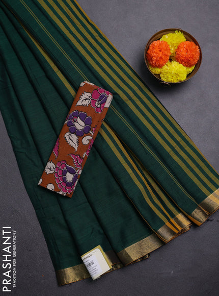 Green & Brown Narayanpet Cotton - Kalamkari Blouse