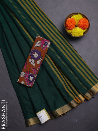 Green & Brown Narayanpet Cotton - Kalamkari Blouse