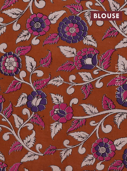 Green & Brown Narayanpet Cotton - Kalamkari Blouse