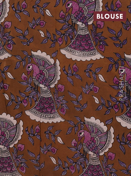 Green & Brown Narayanpet Cotton - Kalamkari Blouse