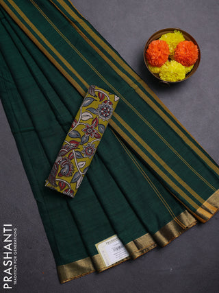 Green & Mehendi Green Narayanpet Cotton - Kalamkari Blouse