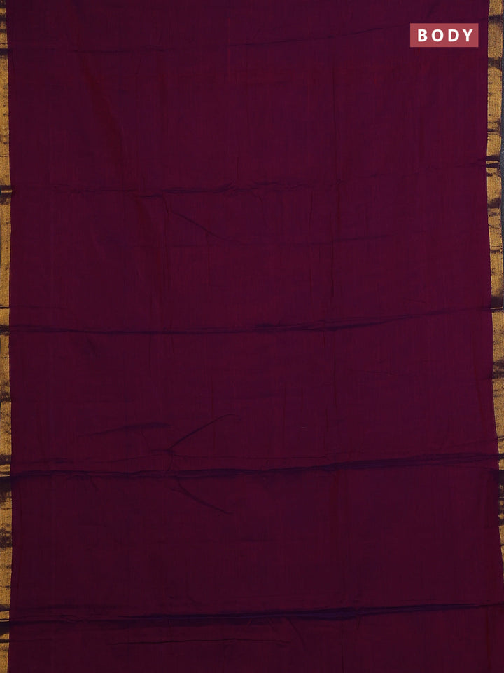 Purple & Mehendi Green Narayanpet Cotton - Kalamkari Blouse