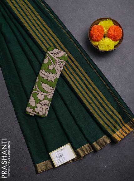 Green Narayanpet Cotton - Kalamkari Blouse