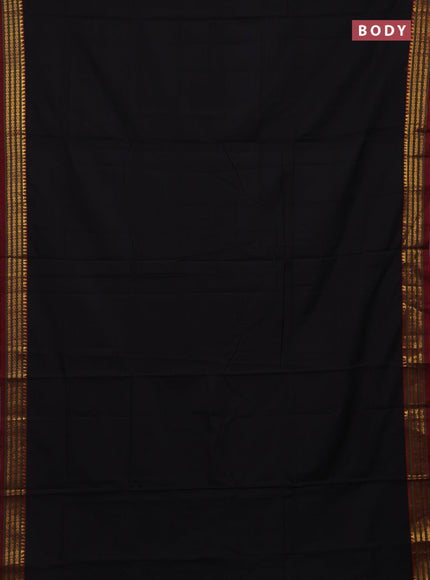 Black & Mehendi Green Narayanpet Cotton - Kalamkari Blouse