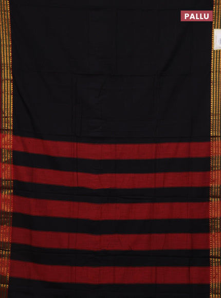 Black & Mehendi Green Narayanpet Cotton - Kalamkari Blouse