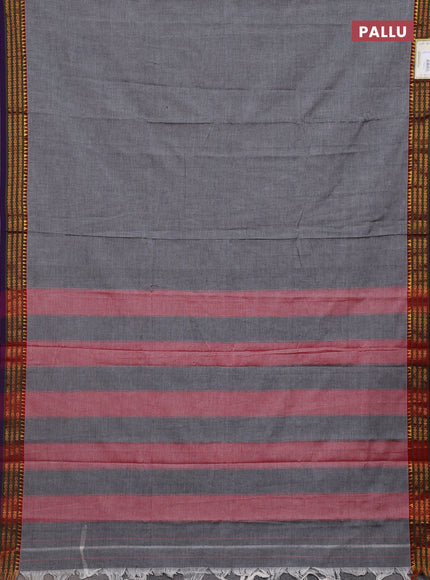 Grey & Beige Narayanpet Cotton - Kalamkari Blouse