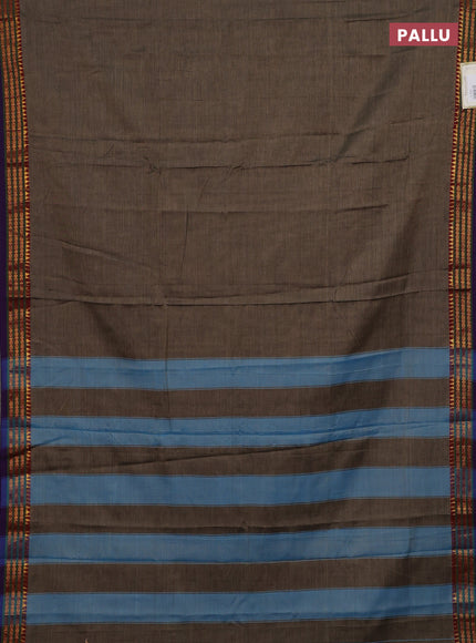 Chiku & Blue Narayanpet Cotton - Kalamkari Blouse