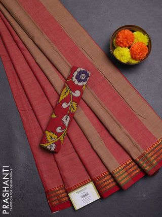 Red Narayanpet Cotton - Kalamkari Blouse