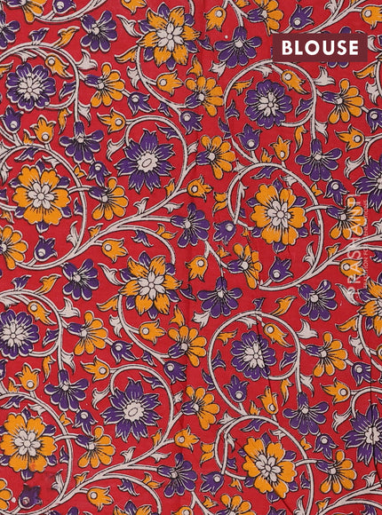 Black & Red Narayanpet Cotton - Kalamkari Blouse