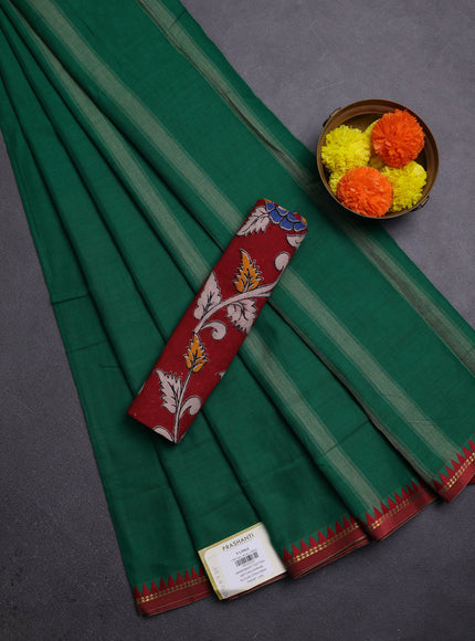 Green & Maroon Narayanpet Cotton - Kalamkari Blouse