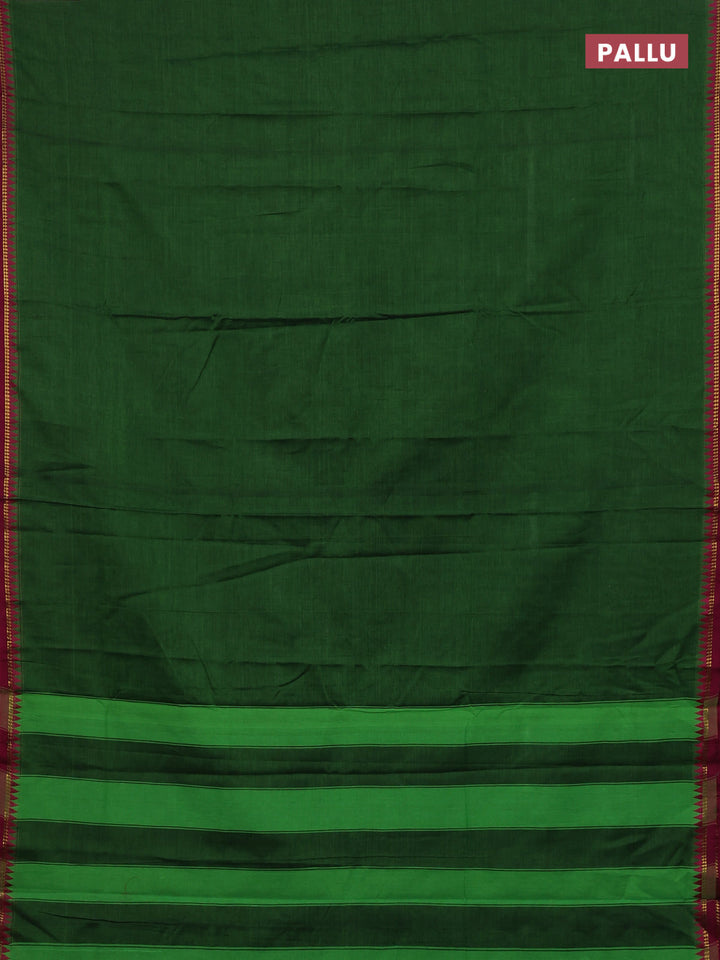 Green & Beige Narayanpet Cotton - Kalamkari Blouse