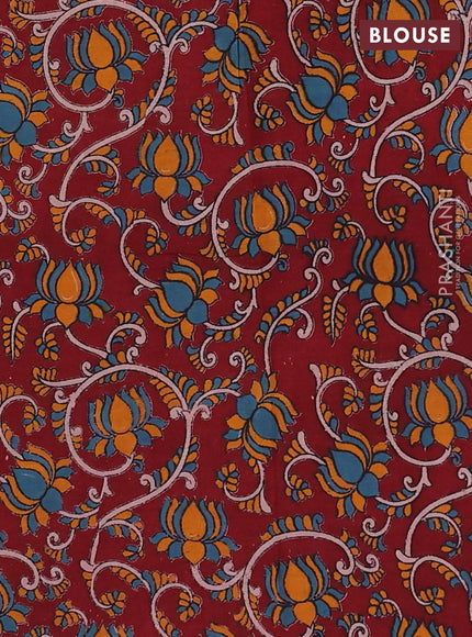 Green & Maroon Narayanpet Cotton - Kalamkari Blouse