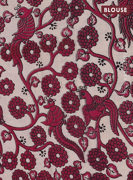 Green & Beige Narayanpet Cotton - Kalamkari Blouse