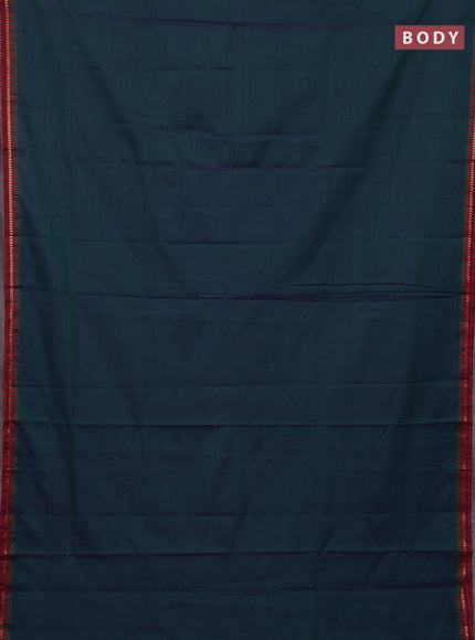 Peacock Blue & Maroon Narayanpet Cotton - Kalamkari Blouse