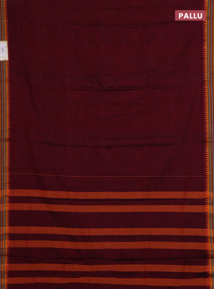 Maroon & Orange Narayanpet Cotton - Kalamkari Blouse