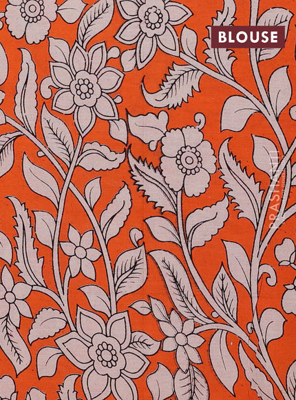 Maroon & Orange Narayanpet Cotton - Kalamkari Blouse