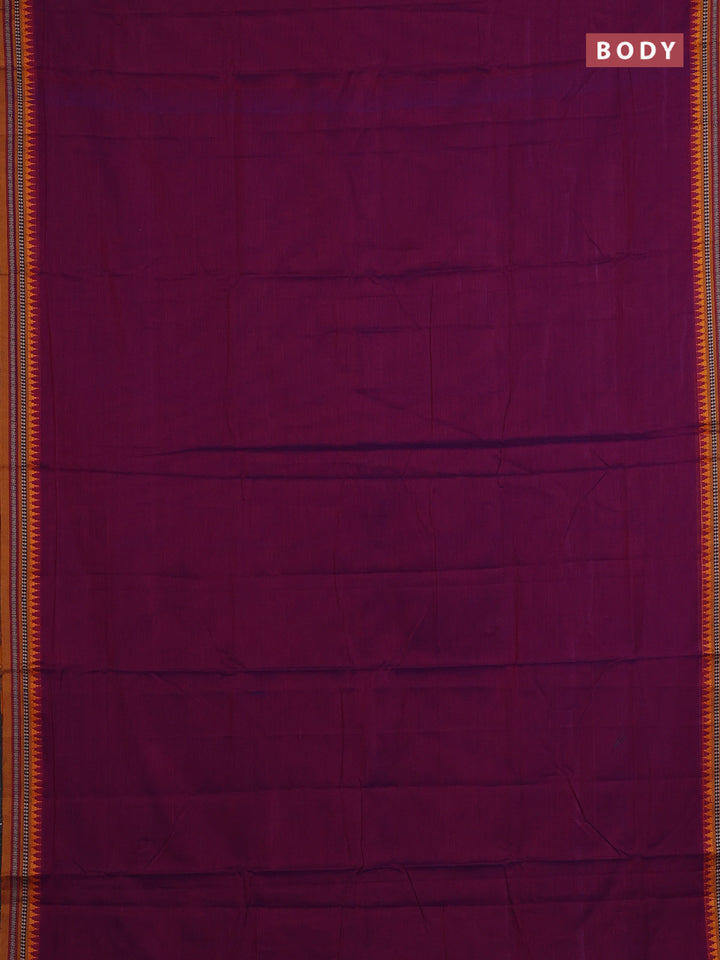 Purple & Mustard Yellow Narayanpet Cotton - Kalamkari Blouse
