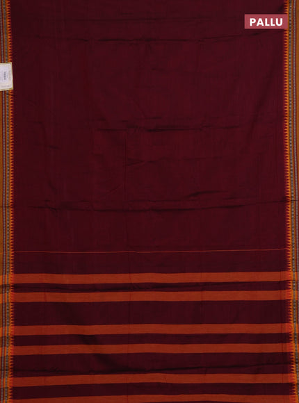 Maroon & Beige Narayanpet Cotton - Kalamkari Blouse