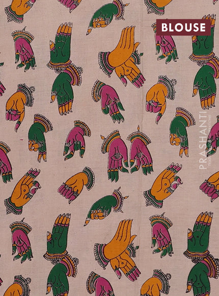 Maroon & Beige Narayanpet Cotton - Kalamkari Blouse